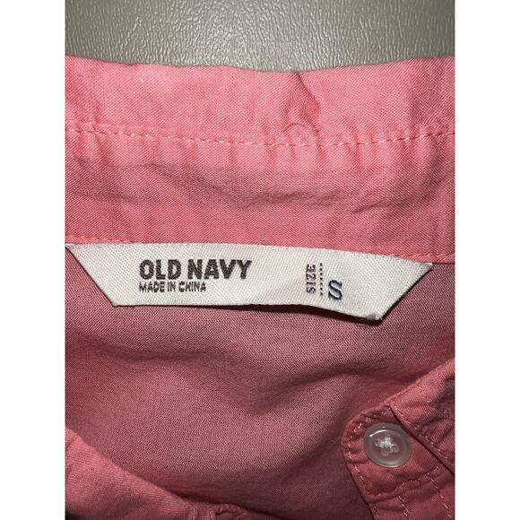 Old Navy Button Down Pink Long Sleeve Women’s Size S With Stretch Side Panels - Picture 3 of 6